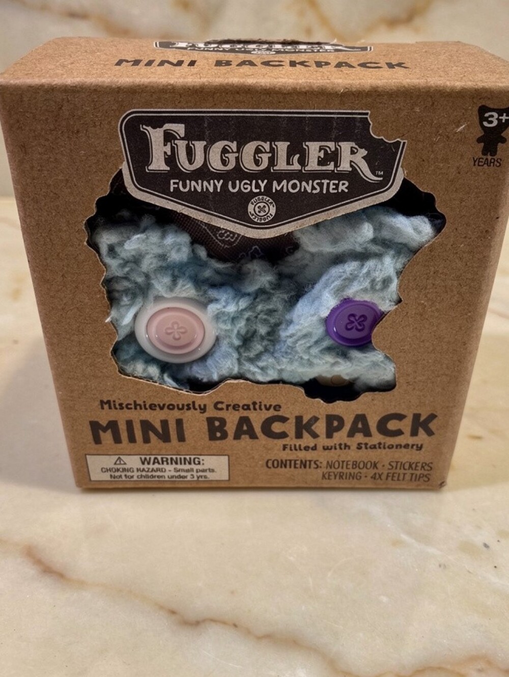 Fuggler Mini Backpack Blue Monster Plush Stationery Set NEW